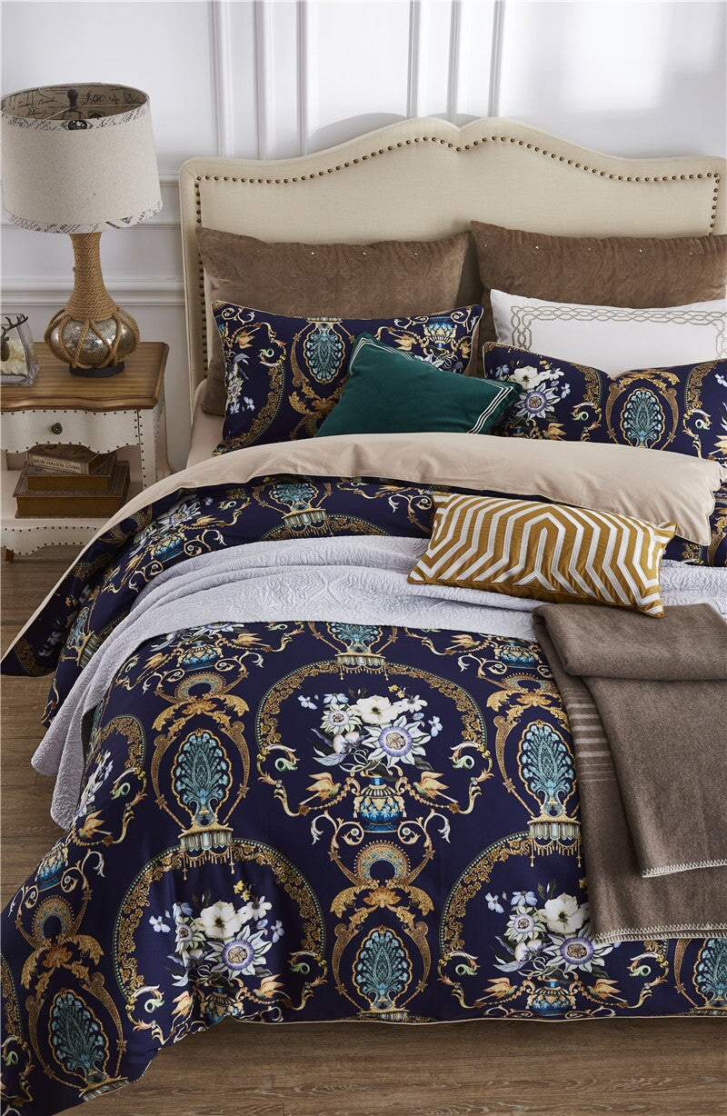 Soft Egyptian Cotton Bedding Set with Beautiful Floral Pattern