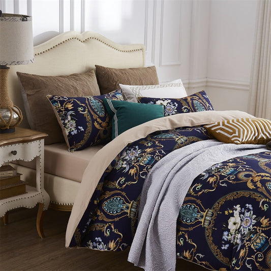 Soft Egyptian Cotton Bedding Set with Beautiful Floral Pattern - Lusomart