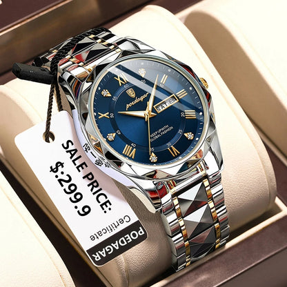 Waterproof Premium Men's Watch with Glow in Dark Feature - Lusomart
