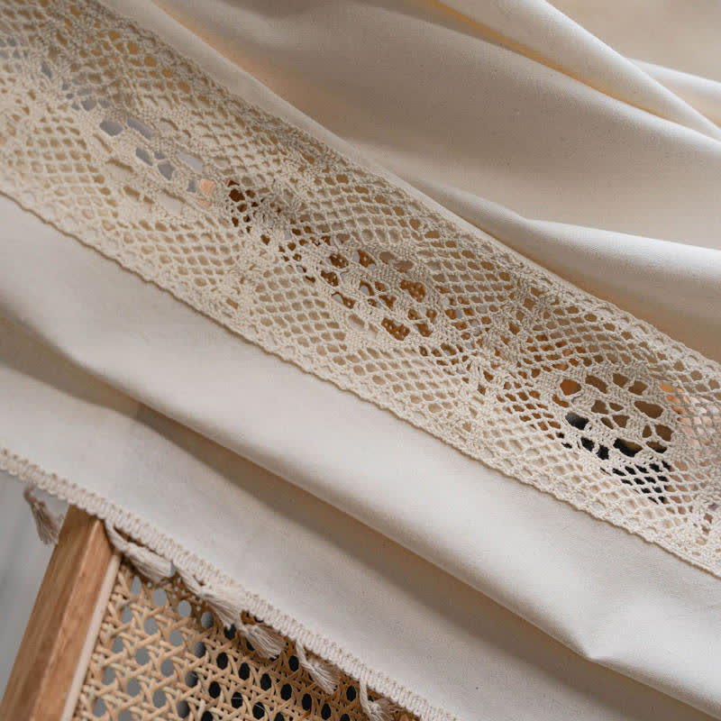 Neutral Semi Sheer Window Curtain Set
