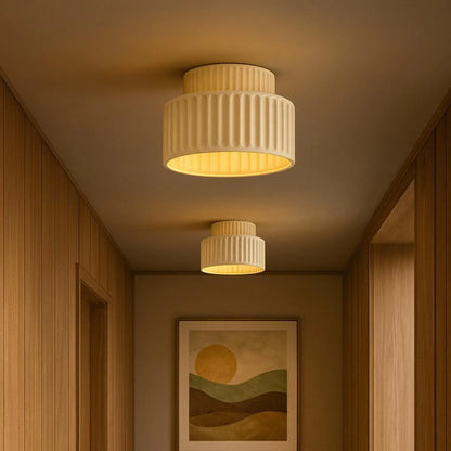Soft Cream Drum Pendant Ceiling Light Fixture