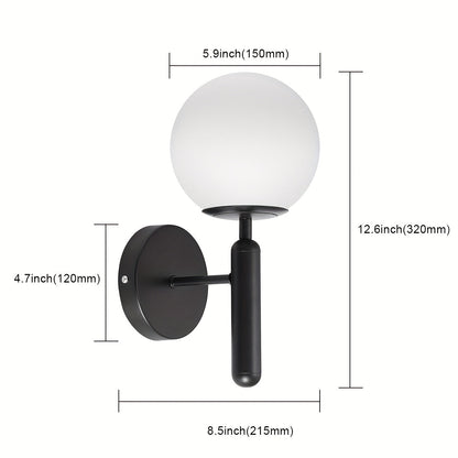 Sleek Glass Shade Wall Light | Brushed Metal Flush Mount Lamp