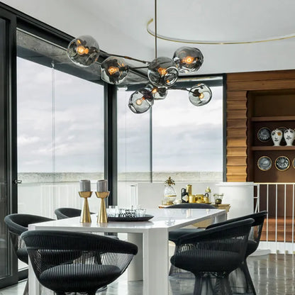 Sleek Glass Pendant Light With Modern Branching Arms