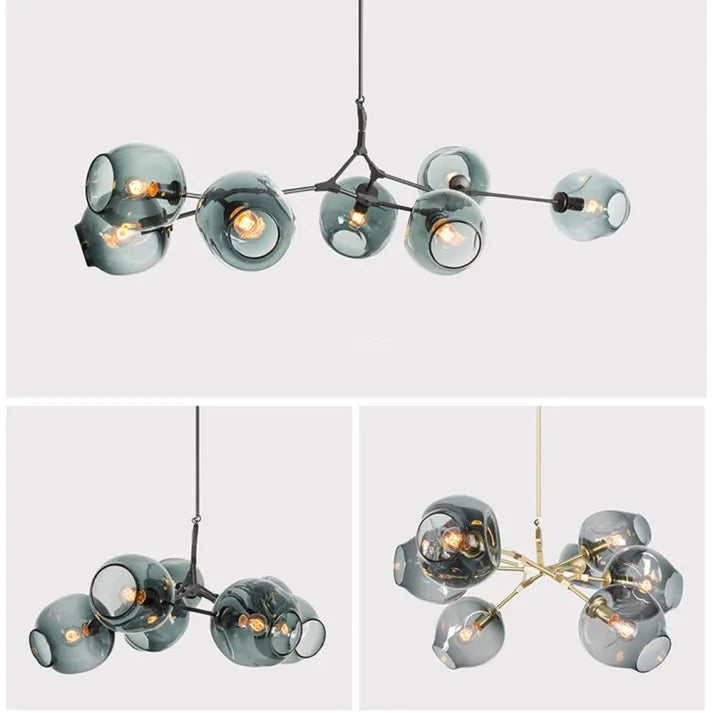 Sleek Glass Pendant Light With Modern Branching Arms