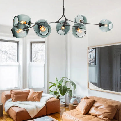 Sleek Glass Pendant Light With Modern Branching Arms