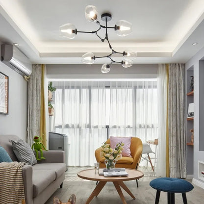 Sleek Glass Pendant Light With Modern Branching Arms