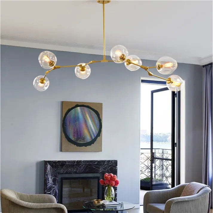 Sleek Glass Pendant Light With Modern Branching Arms