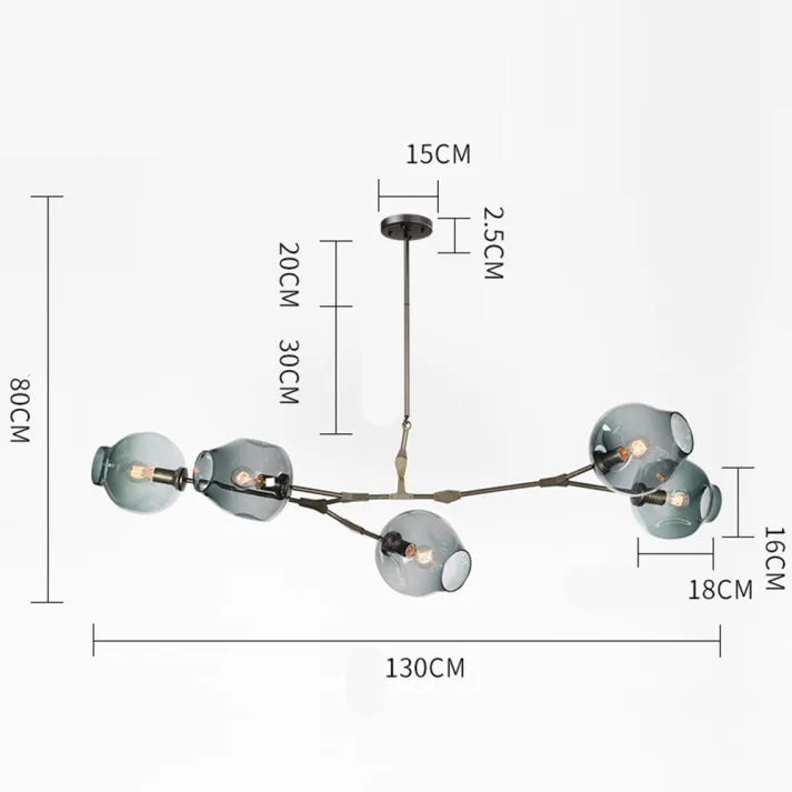 Sleek Glass Pendant Light With Modern Branching Arms