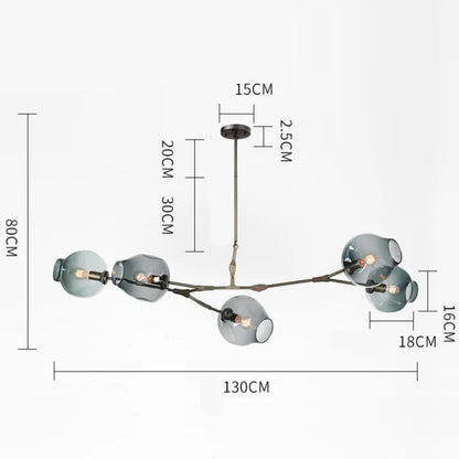 Sleek Glass Pendant Light With Modern Branching Arms
