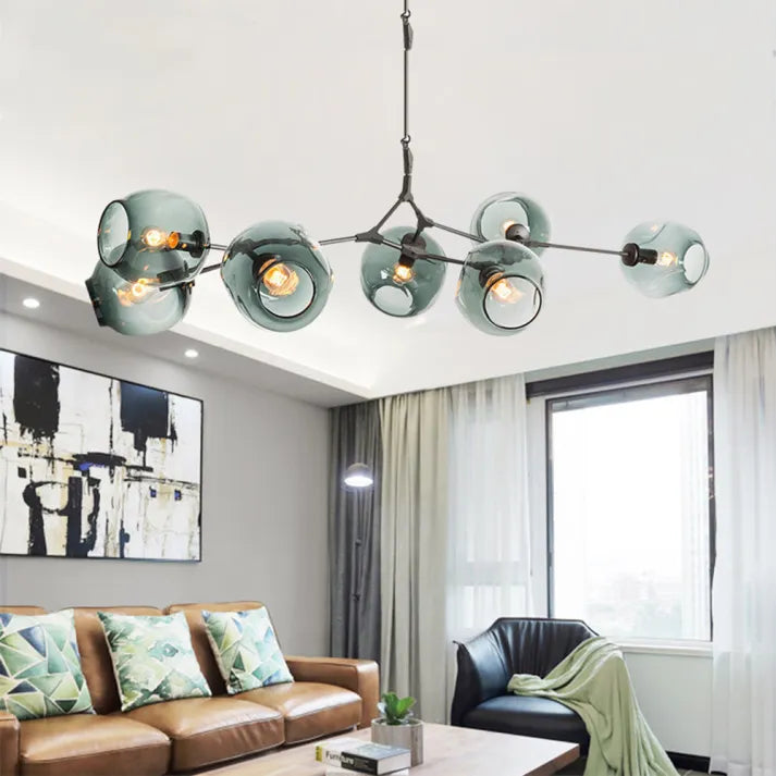 Sleek Glass Pendant Light With Modern Branching Arms