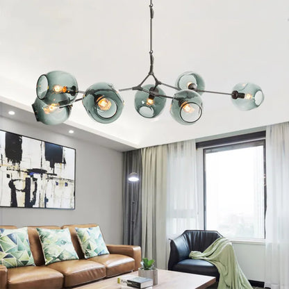 Sleek Glass Pendant Light With Modern Branching Arms