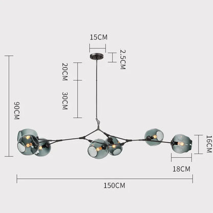 Sleek Glass Pendant Light With Modern Branching Arms