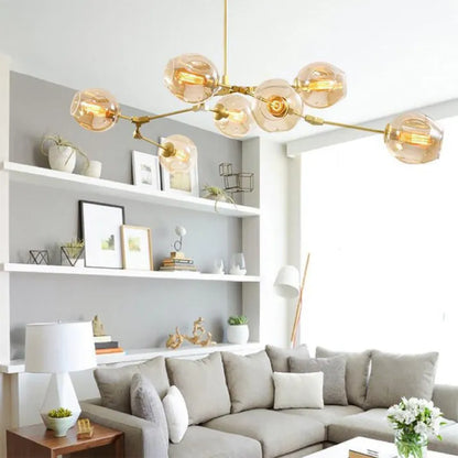 Sleek Glass Pendant Light With Modern Branching Arms