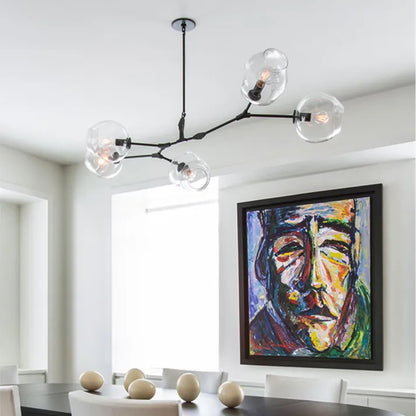 Sleek Glass Pendant Light With Modern Branching Arms