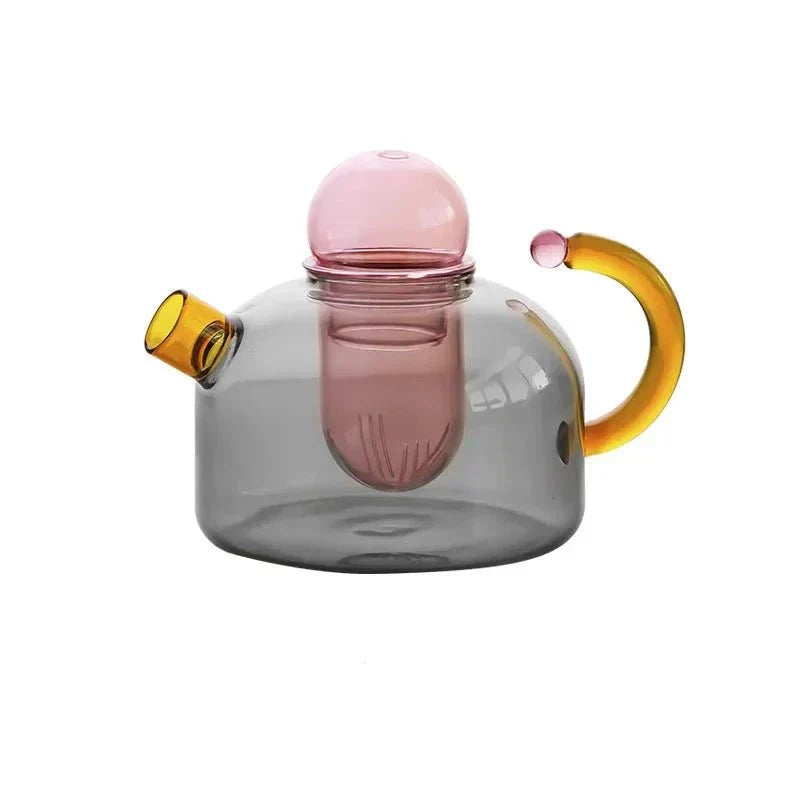 Clear Glass Teapot Set with Infuser and Mug