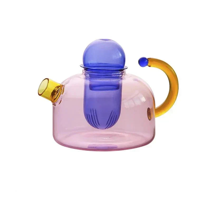 Clear Glass Teapot Set with Infuser and Mug