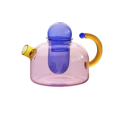 Clear Glass Teapot Set with Infuser and Mug