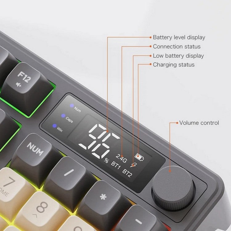 Quiet Wireless Mechanical Gaming Keyboard Monitor