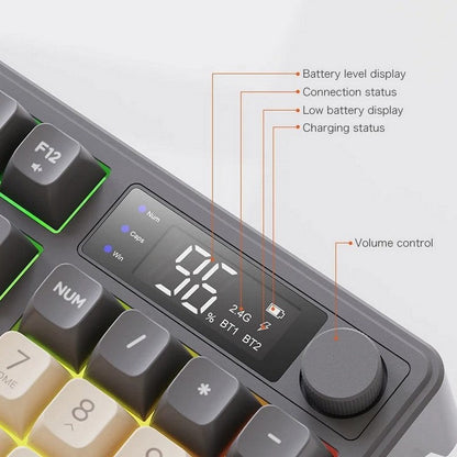 Quiet Wireless Mechanical Gaming Keyboard Monitor