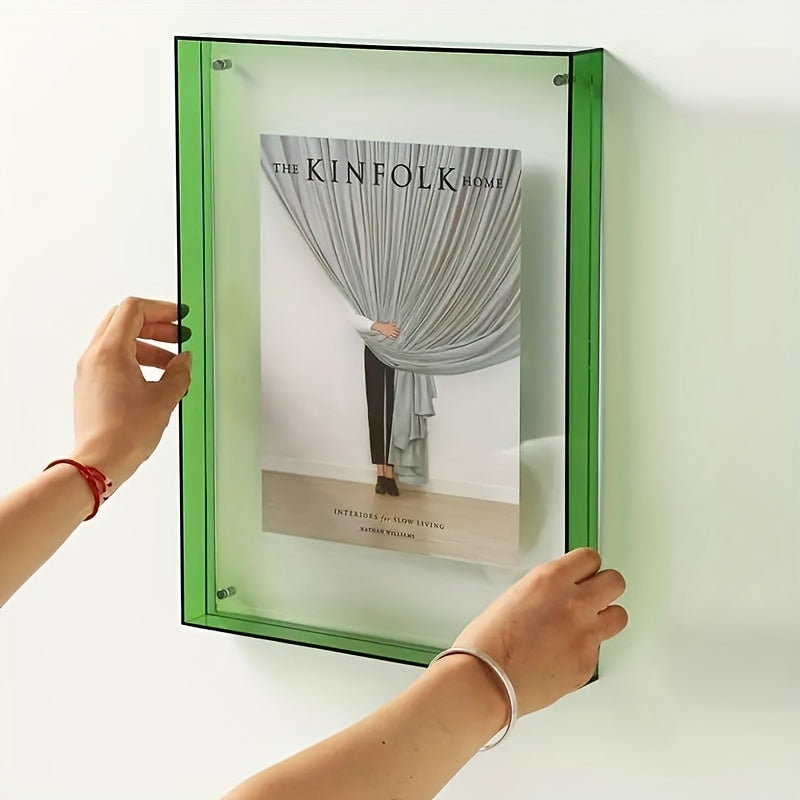 Clear Glass Picture Frame With Color Accent - Lusomart