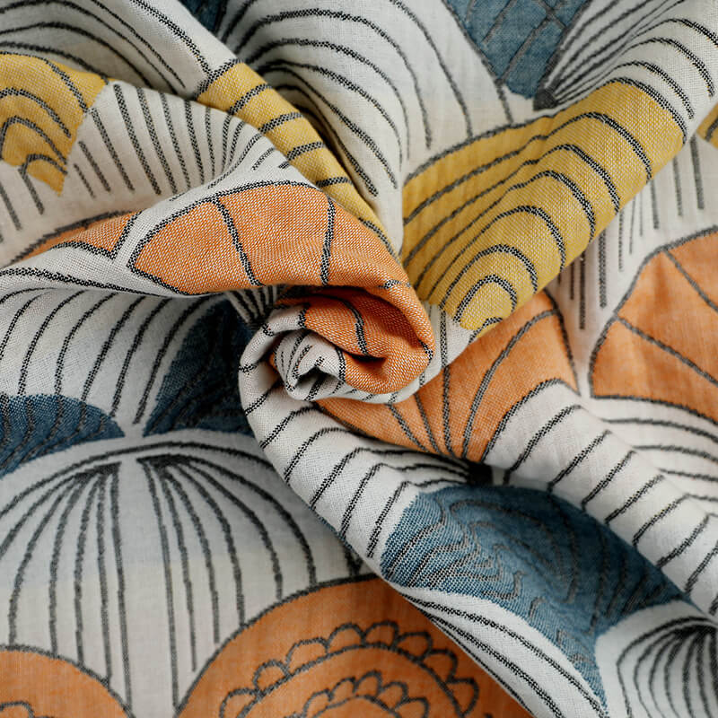 Ownkoti Shell Print Jacquard Cotton Bath Towel-4