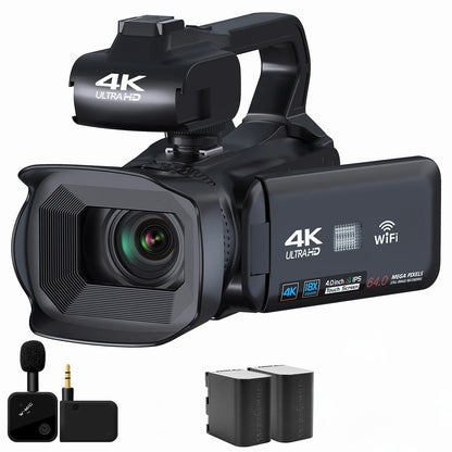 4K Ultra HD Video Camera with Flip Screen and Zoom - Lusomart