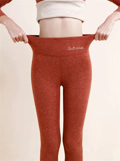 Soft Cashmere Lined Thermal Leggings for Women