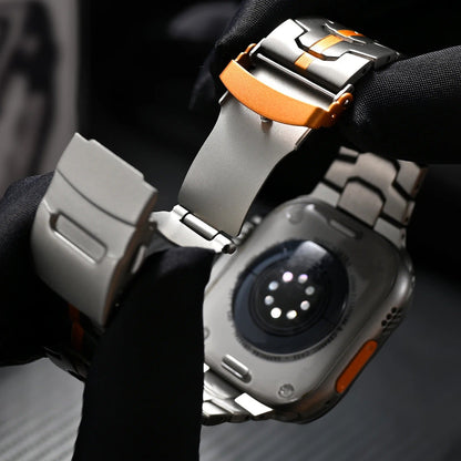 Durable Metal Apple Watch Strap with Secure Buckle