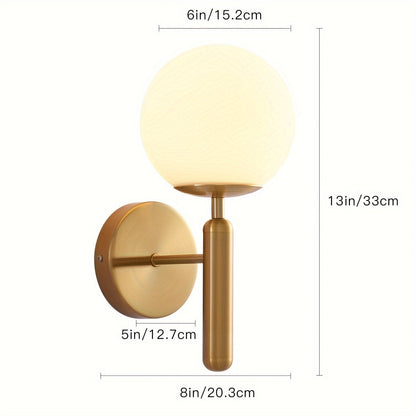 Sleek Glass Shade Wall Light | Brushed Metal Flush Mount Lamp
