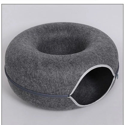 Soft Kitty Play Tunnel Bed for Hiding and Fun