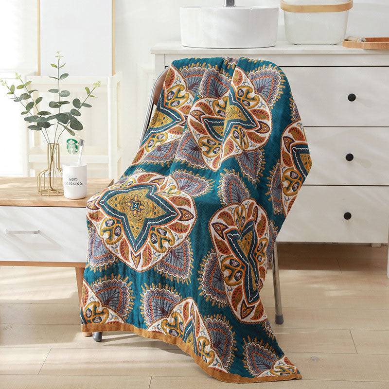 Ownkoti Flower Soft Towel Double-Side Beach Towel-2