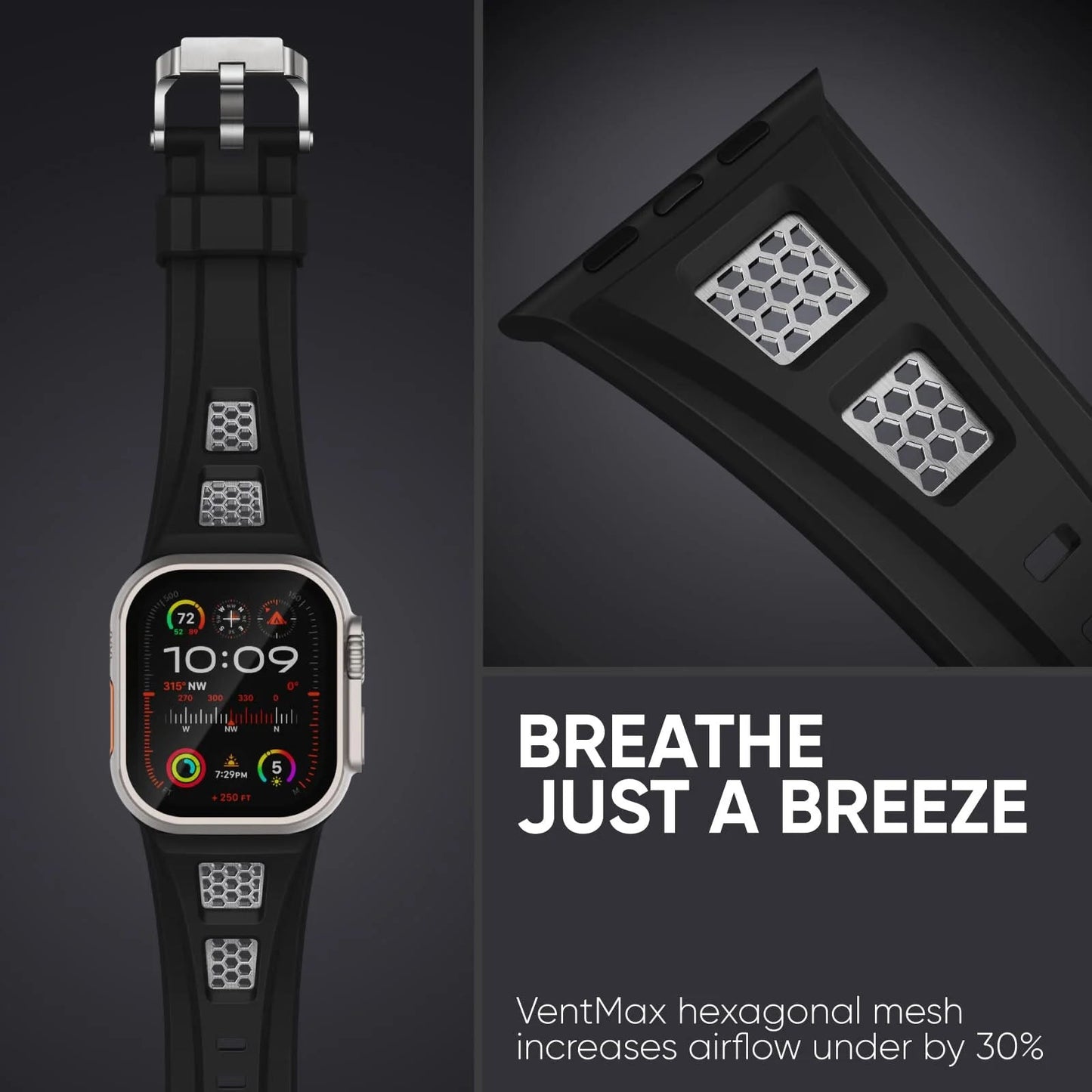 Durable Silicone Fitness Strap for Smartwatch