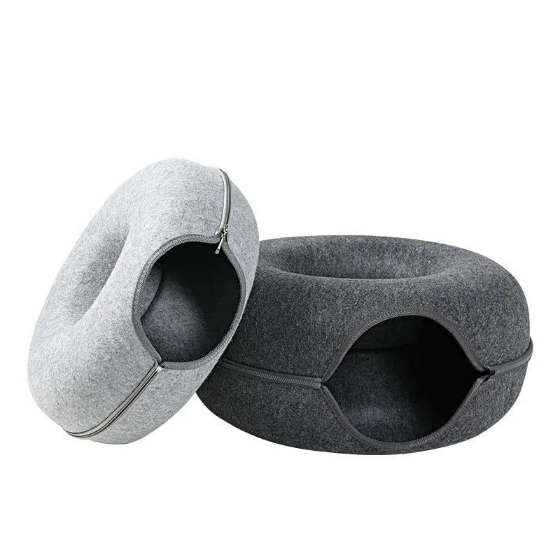 Soft Kitty Play Tunnel Bed for Hiding and Fun