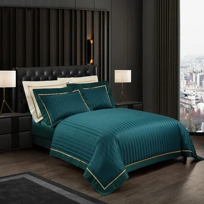 Luxury Soft Green Duvet Cover Set in Cotton