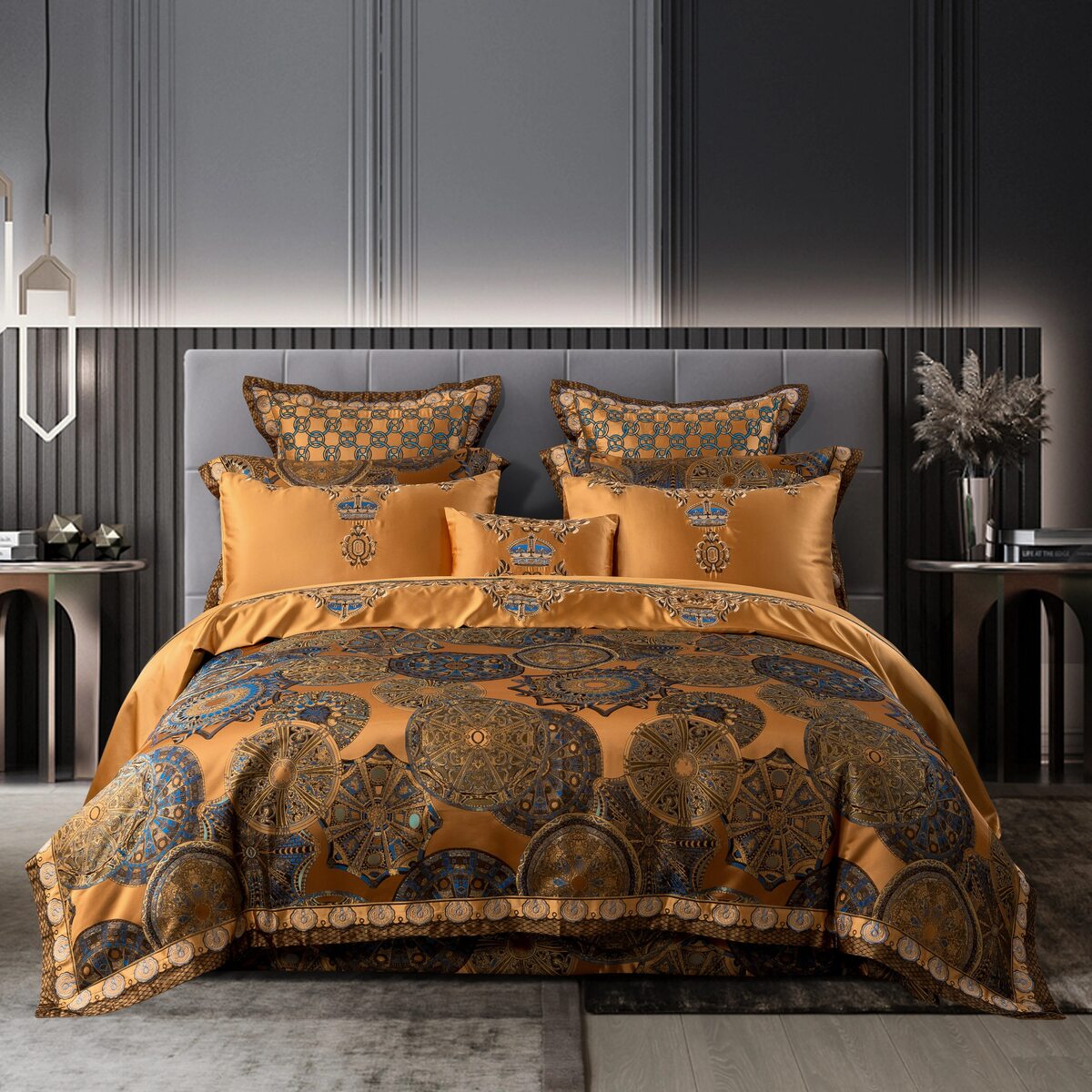 Soft Royal Cotton Bedding Set in Rich Colors - Lusomart