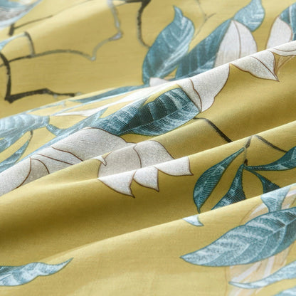 Soft Yellow Cotton Bed Sheet Set