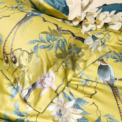 Soft Yellow Cotton Bed Sheet Set