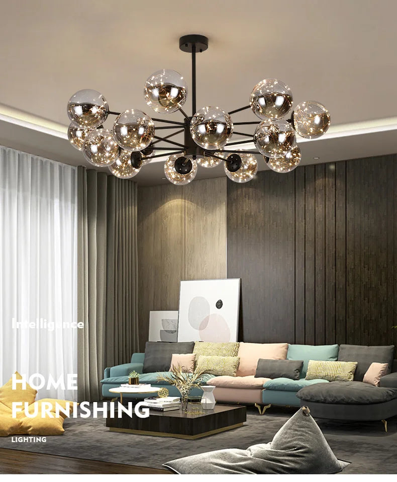 Luxury Glass Pendant Chandelier Light Fixture