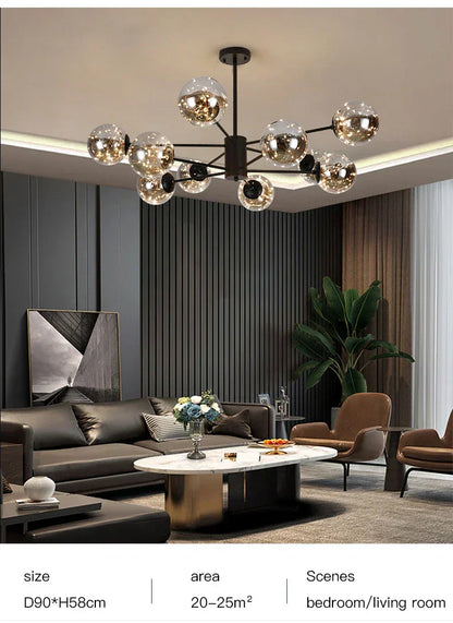Luxury Glass Pendant Chandelier Light Fixture