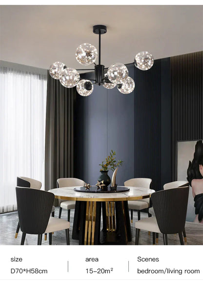 Luxury Glass Pendant Chandelier Light Fixture