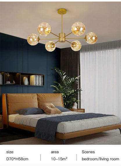 Luxury Glass Pendant Chandelier Light Fixture