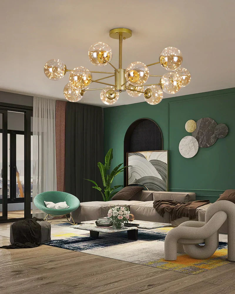 Luxury Glass Pendant Chandelier Light Fixture