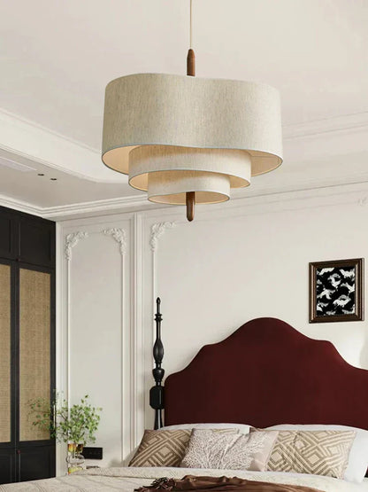 Chic Fabric Hanging Lamp with White Soft Shade
