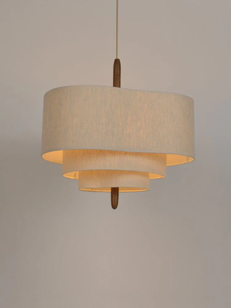 Chic Fabric Hanging Lamp with White Soft Shade