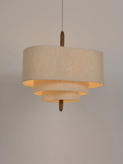 Chic Fabric Hanging Lamp with White Soft Shade
