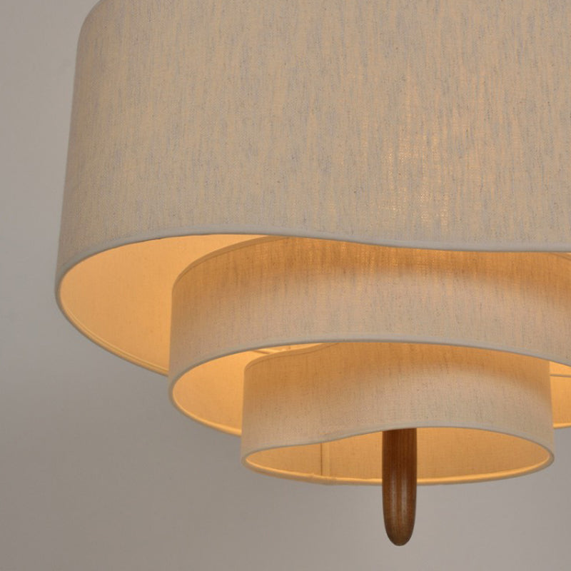 Chic Fabric Hanging Lamp with White Soft Shade