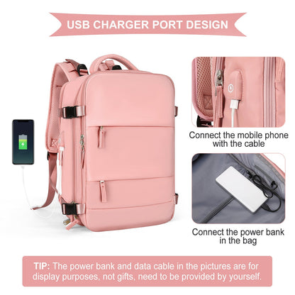 Spacious Smart Expanding Travel Backpack for Men Women
