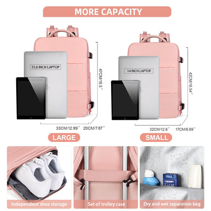 Spacious Smart Expanding Travel Backpack for Men Women