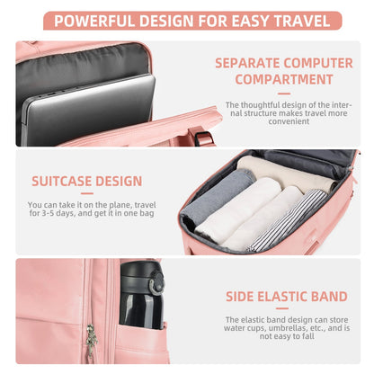 Spacious Smart Expanding Travel Backpack for Men Women