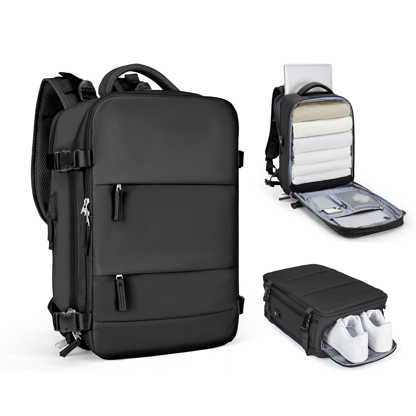 Spacious Smart Expanding Travel Backpack for Men Women